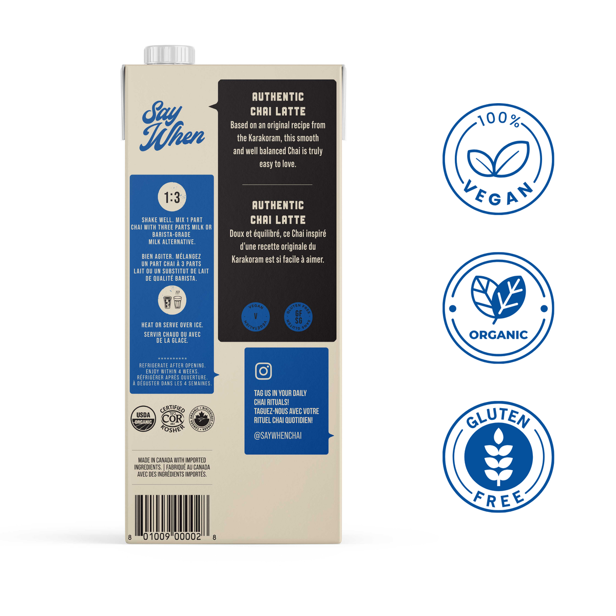 Say When Authentic Chai (946ml) – Beanwise