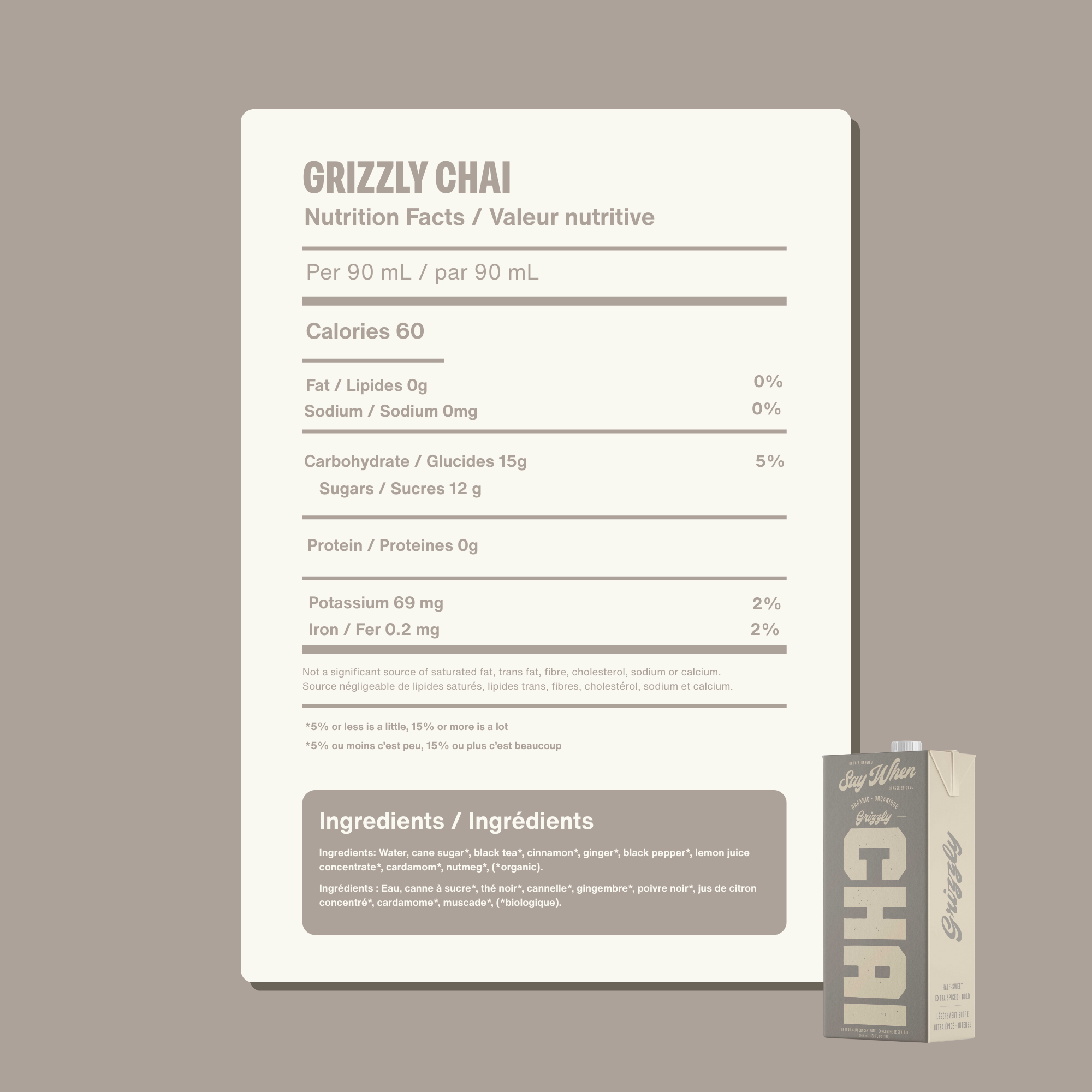 Say When Organic Grizzly Chai (946ml)
