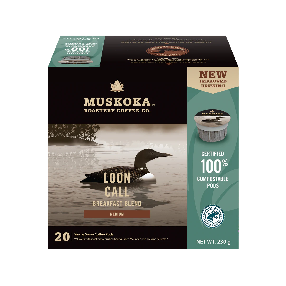 Muskoka Loon Call 100% Compostable Coffee Cups (20)