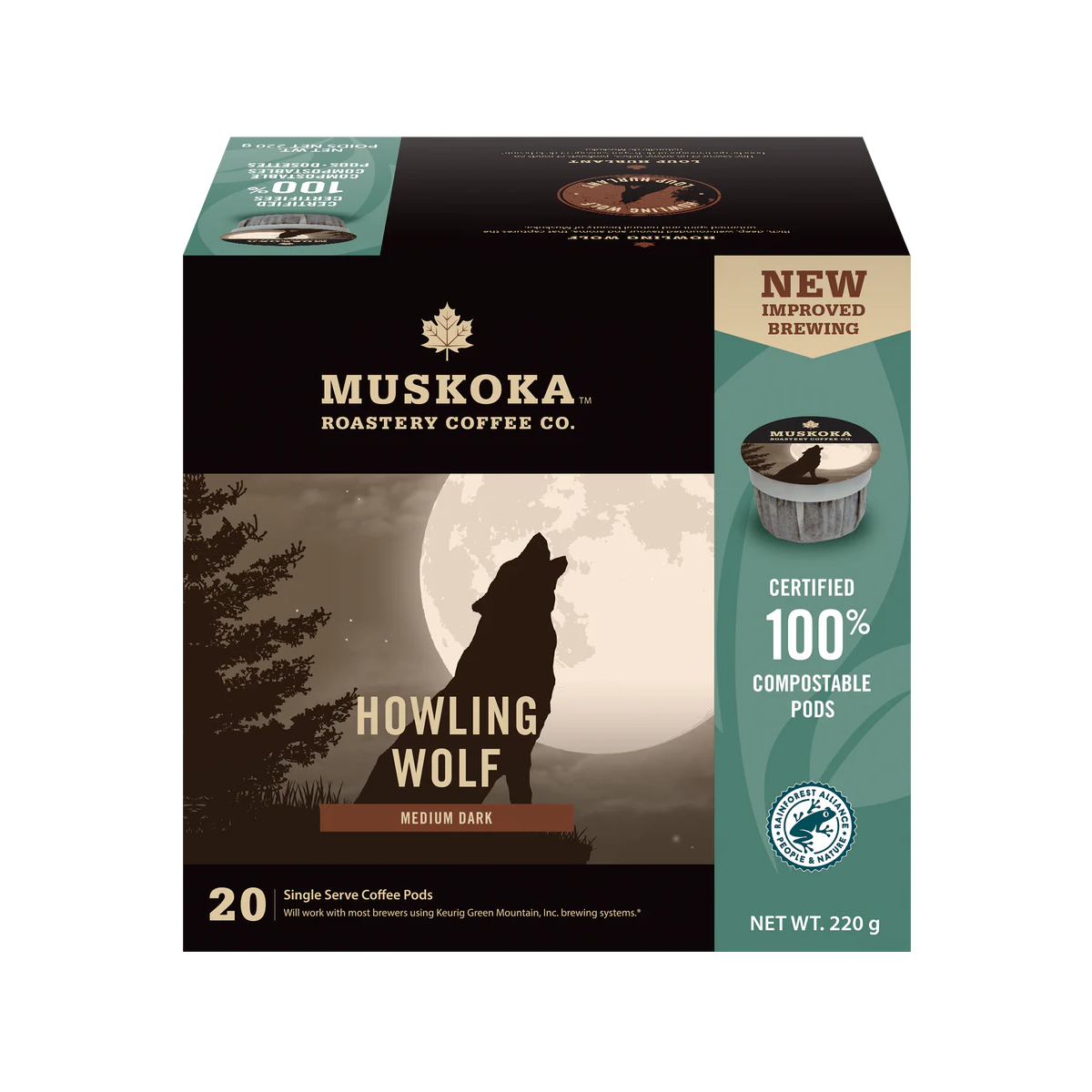 Muskoka Howling Wolf 100% Compostable Coffee Cups (20)