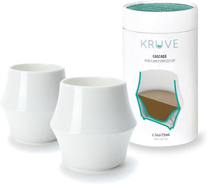 KRUVE CASCADE Porcelain Espresso Glasses (2-Pack)