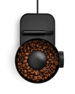 Fellow Opus 2 load bin filled with coffee beans