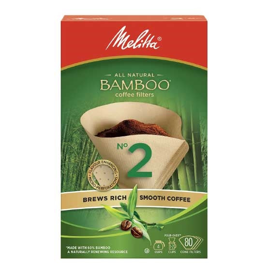 Melitta Bamboo Cone No. 2 Coffee Filters