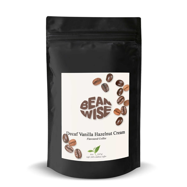 <span style="color:green;">DECAF</span> Vanilla Hazelnut Cream Flavoured Coffee Beans