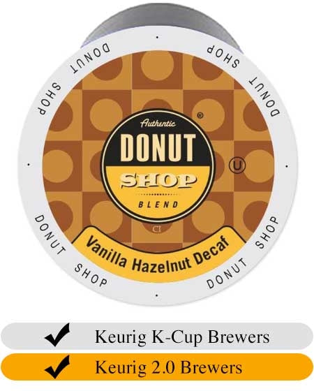 Donut Shop <span style="color:green;">DECAF</span> Vanilla Hazelnut Coffee Cups x 24
