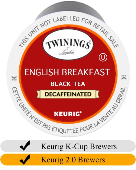 Twinings <span style="color:green;">DECAF</span> English Breakfast Tea K-Cups x 24