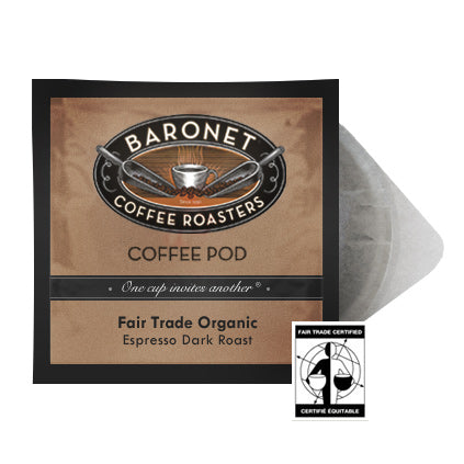 Baronet Fair Trade Organic ESE Espresso 18 pods x 7grams