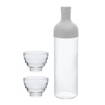 Hario Pearl Grey Tea Filter Bottle with Yunomi Glasses (Set of 2)