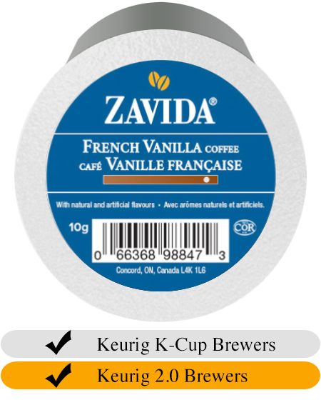 Zavida French Vanilla Dark Roast Coffee Cups (24)