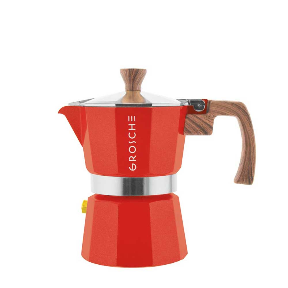 Vintage Style Grosche Milano Small Italian Cherry Red 3-shot Stovetop Espresso  Maker / Coffee Pot / Percolator 